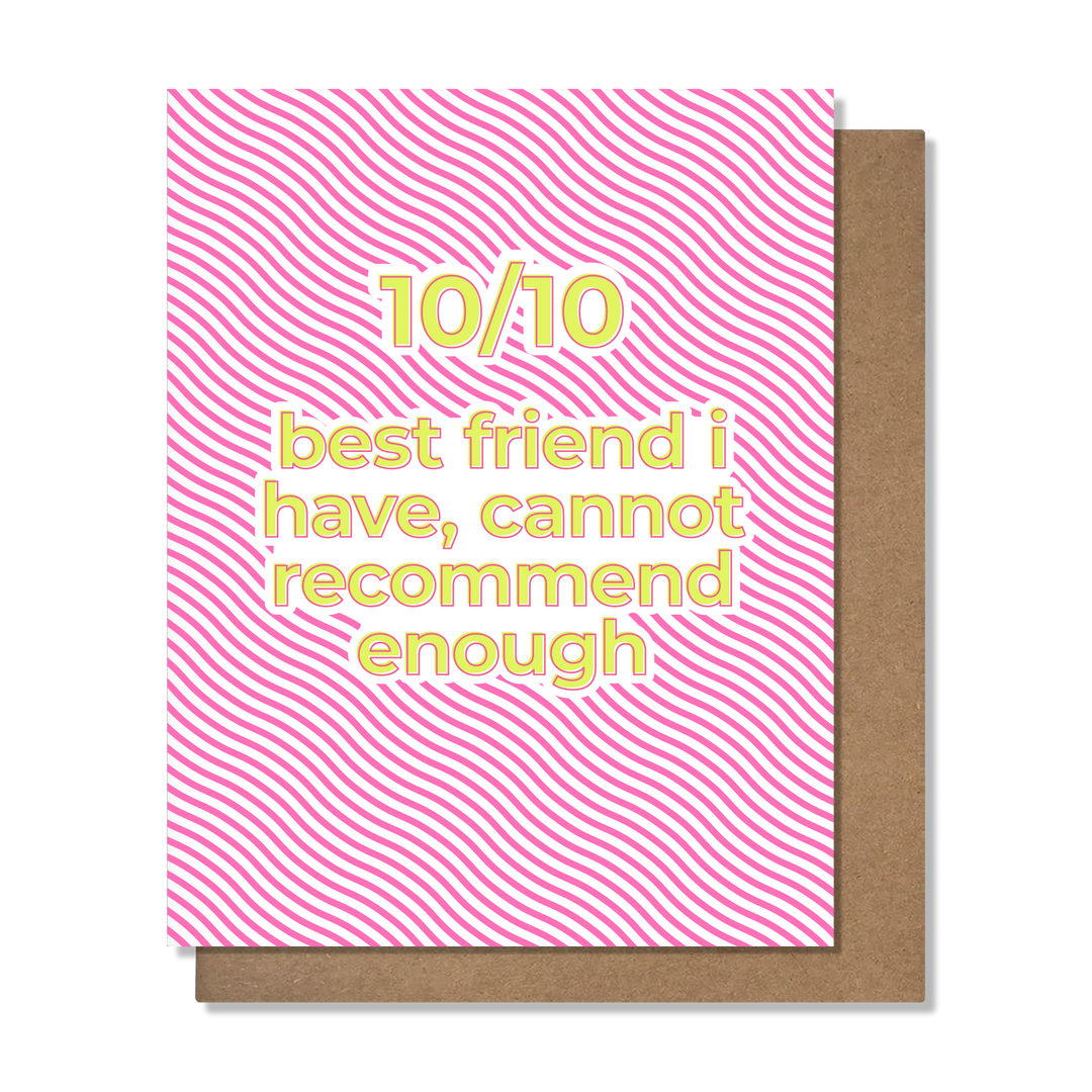 10 out of 10 Friend Colorful Card