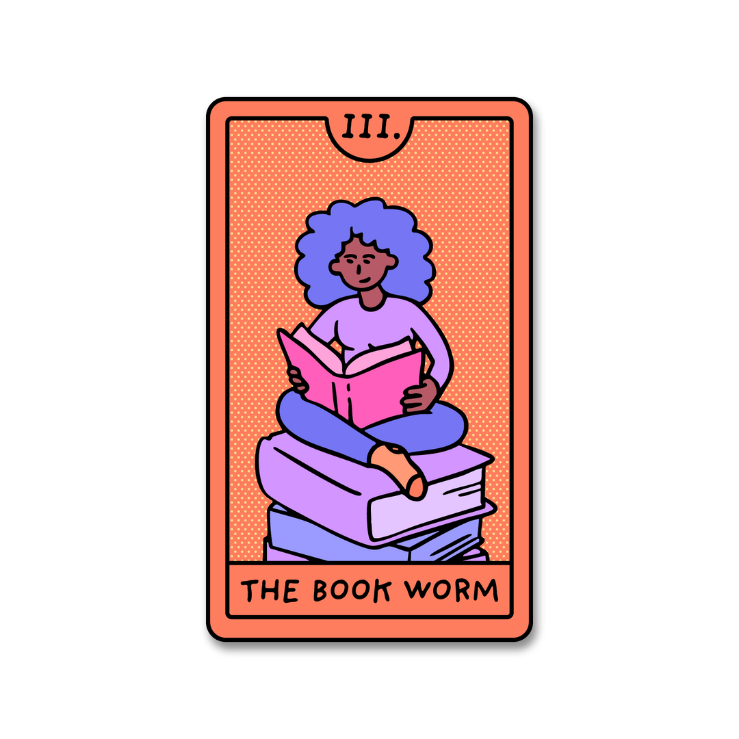 Book Worm Tarot Sticker