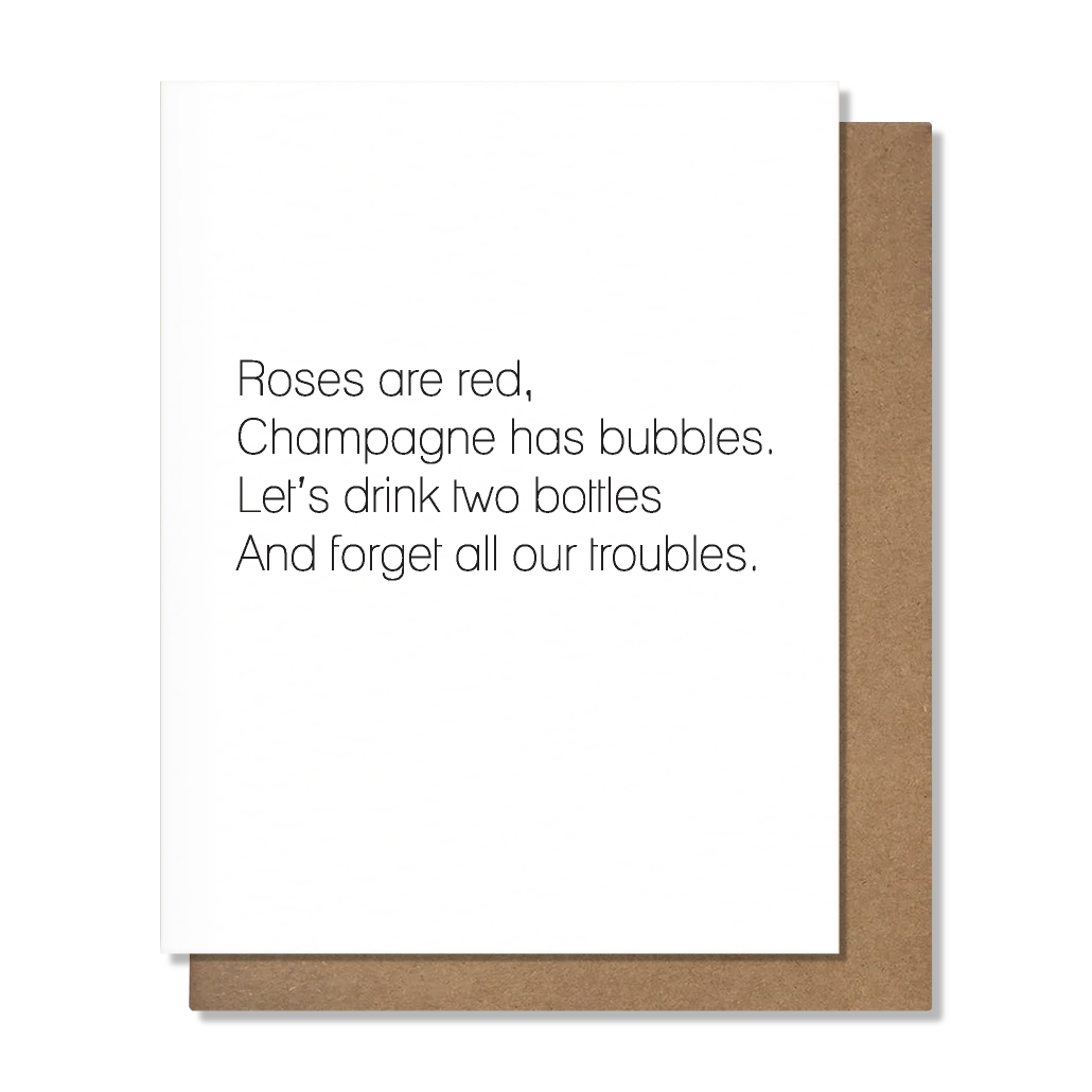 Champagne Poem Greeting Card