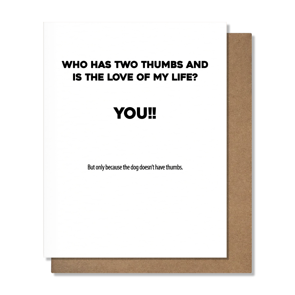 Dog Thumbs  Funny Anniversary Card