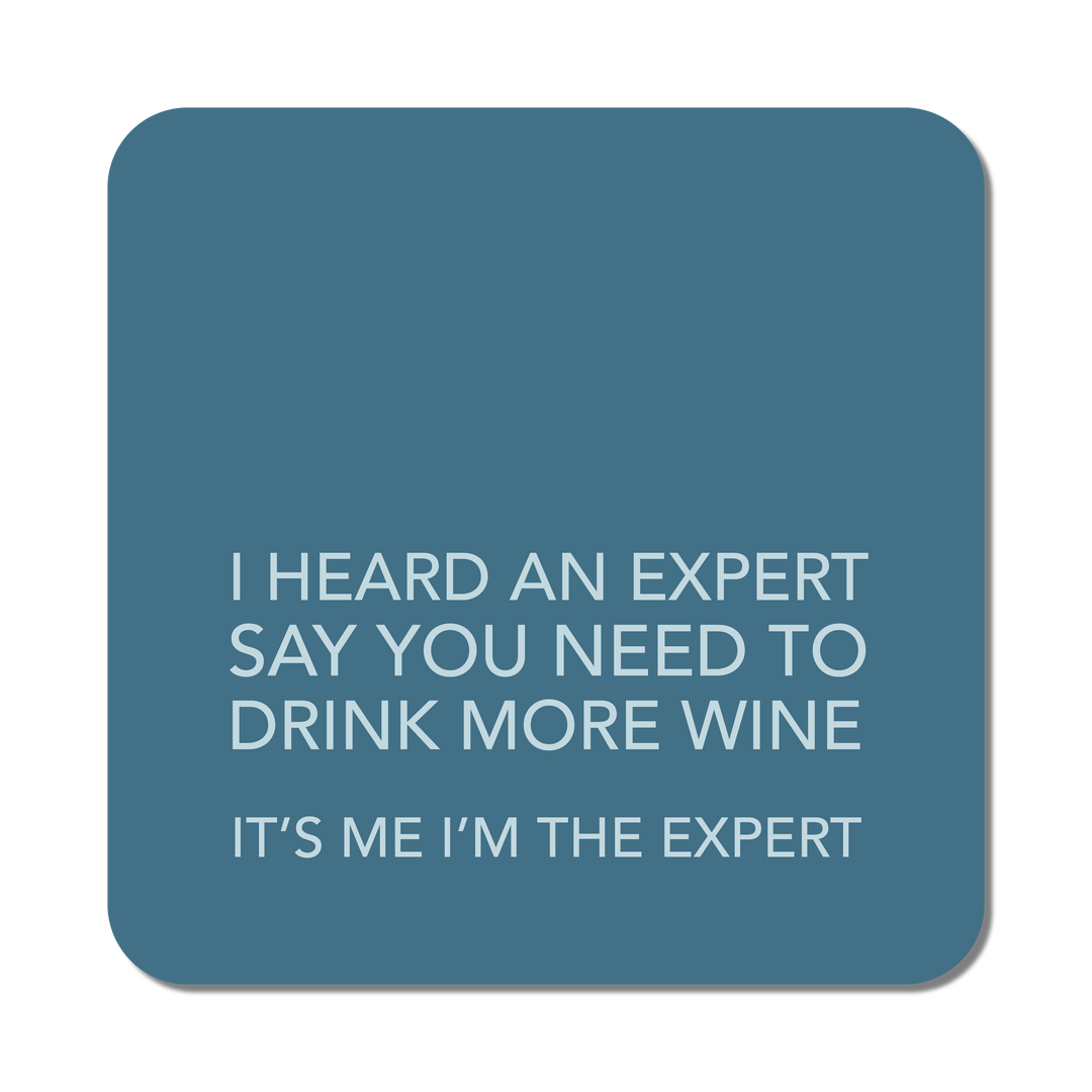 Drink More Wine Coaster Blue