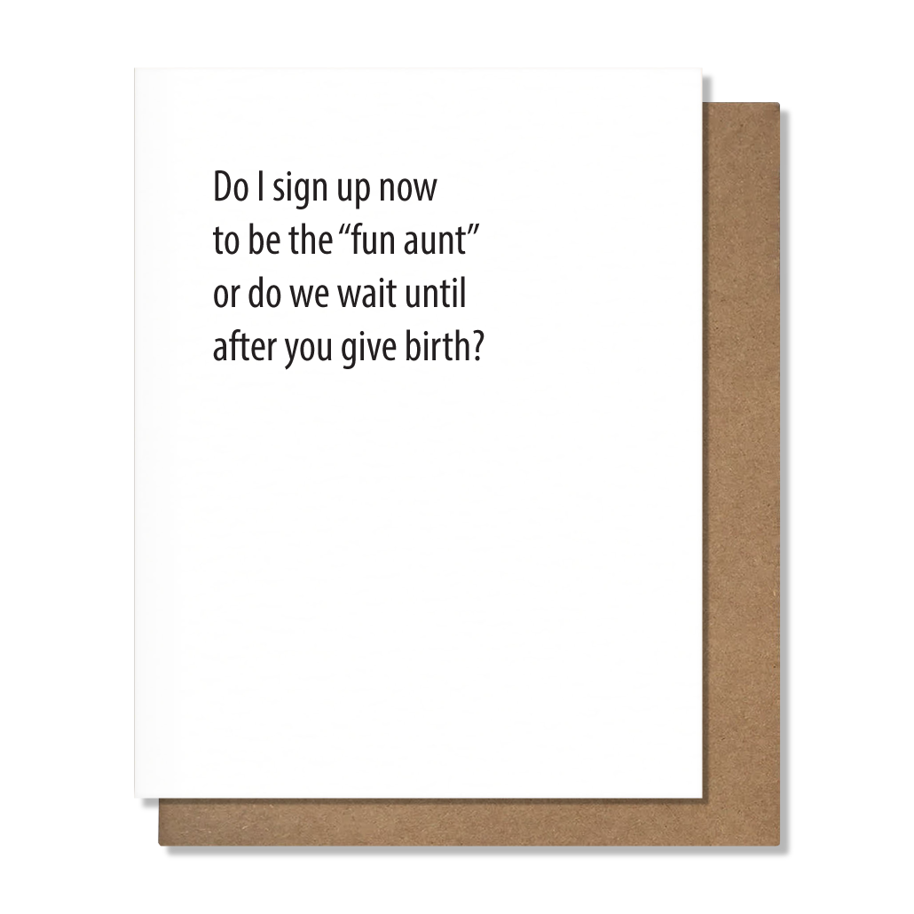 Fun Aunt New Baby Card