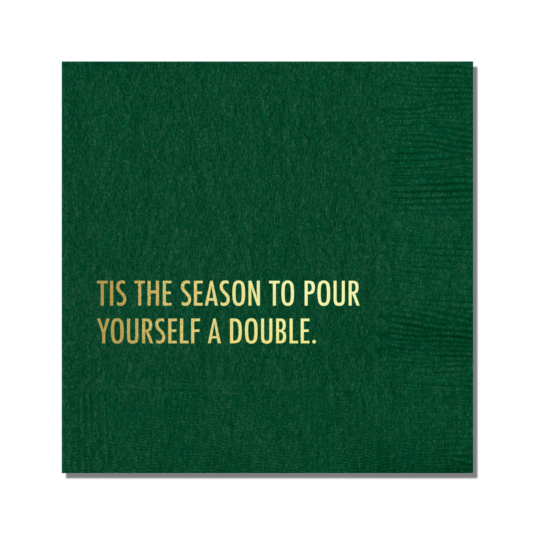 Pour A Double Christmas Cocktail Napkin