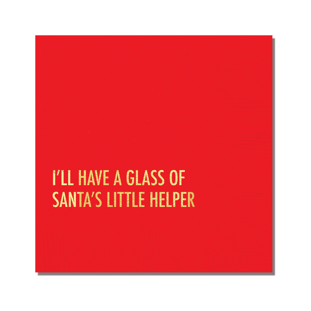 Santa's Little Helper Christmas Cocktail Napkin