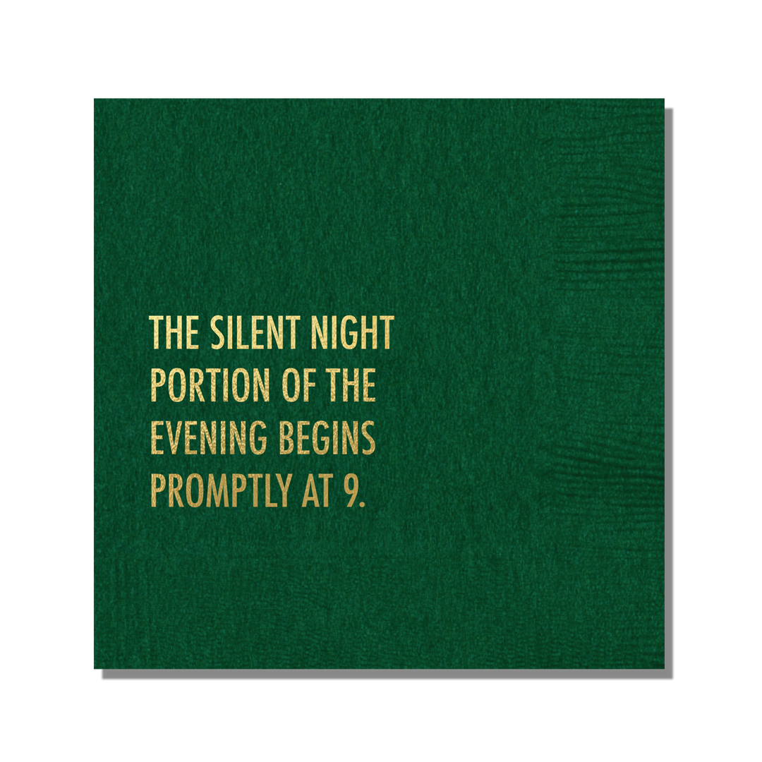 Silent Night Christmas Cocktail Napkin