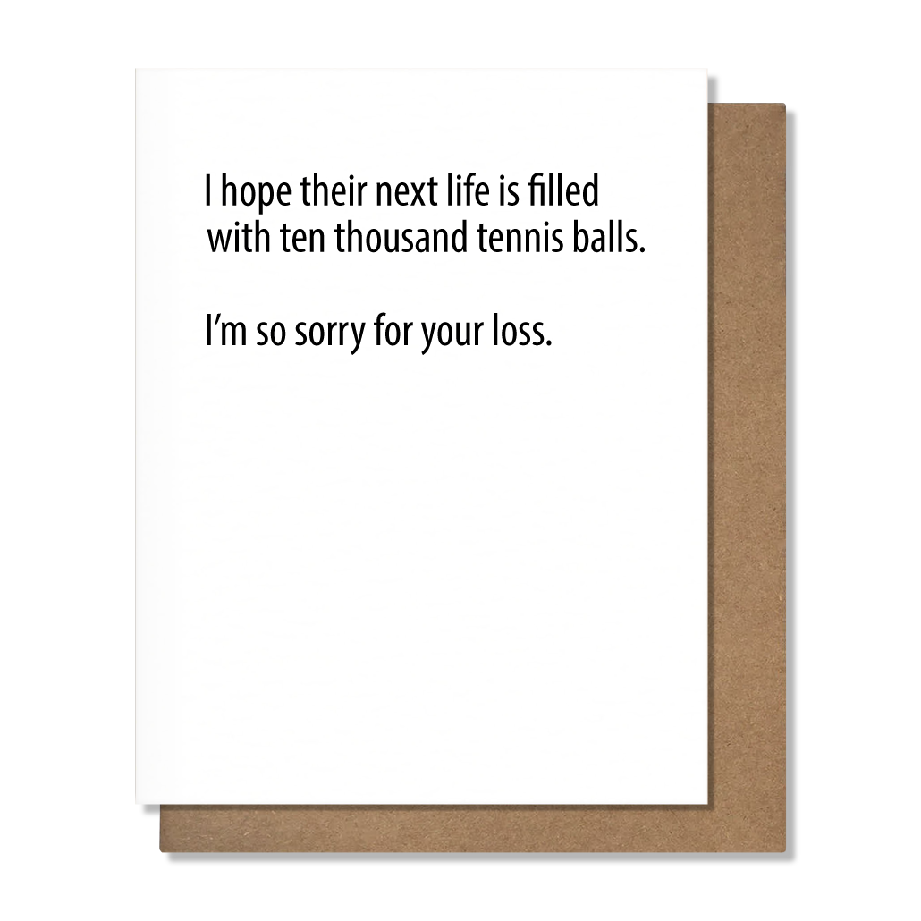 Tennis Balls Dog Sympathy Card