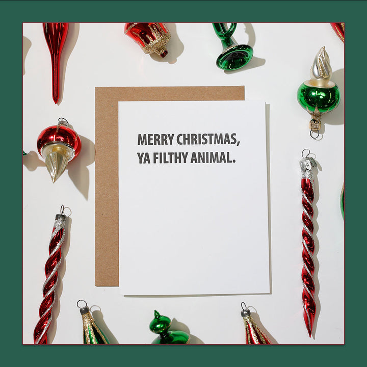 Filthy Animal Christmas Card