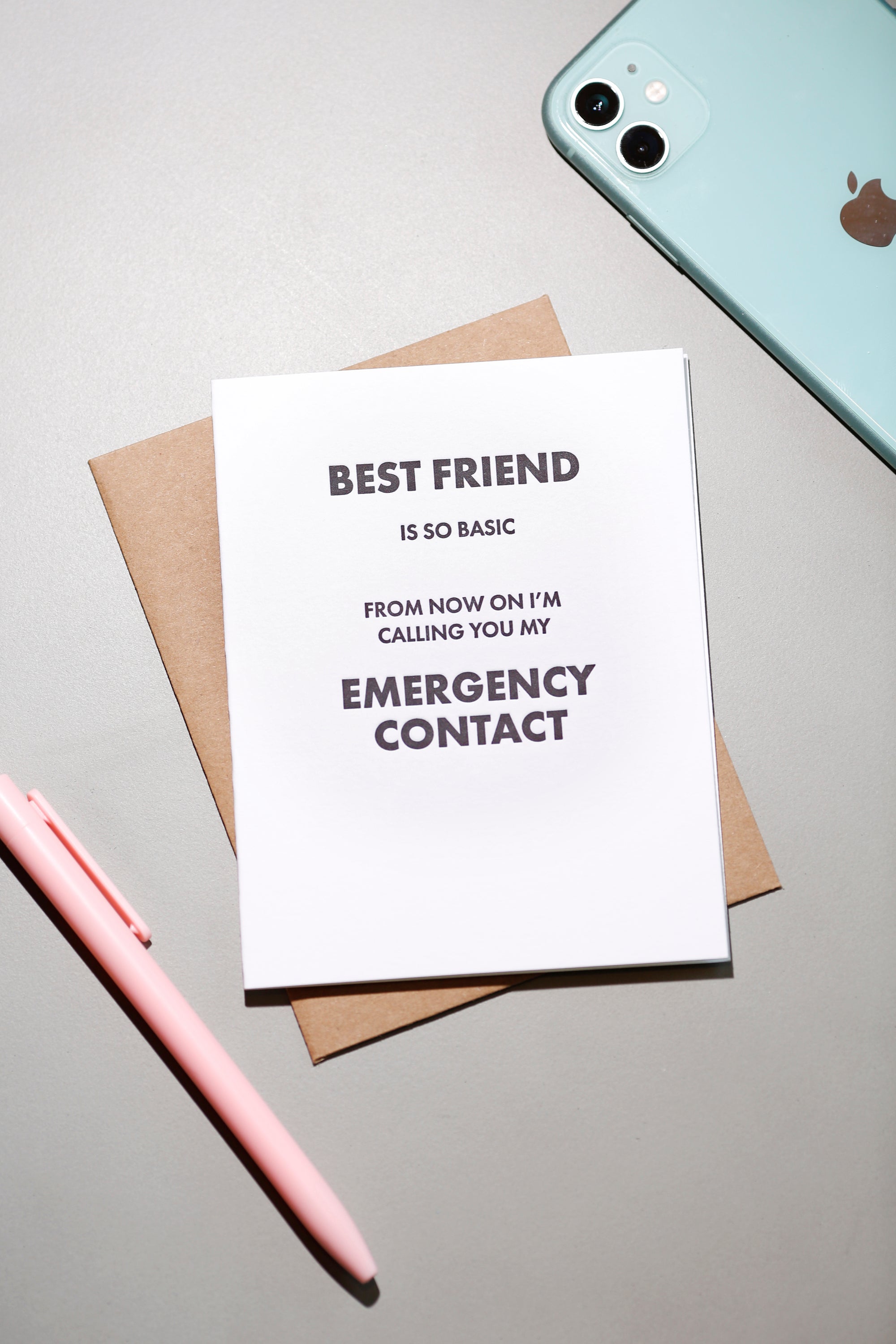 Emergency Contact Best Friend Card
