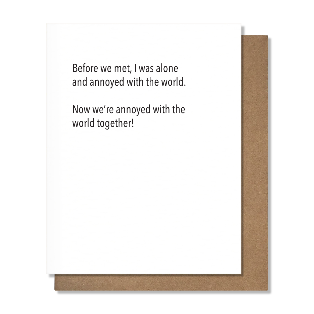Annoyed Together Funny Love Card