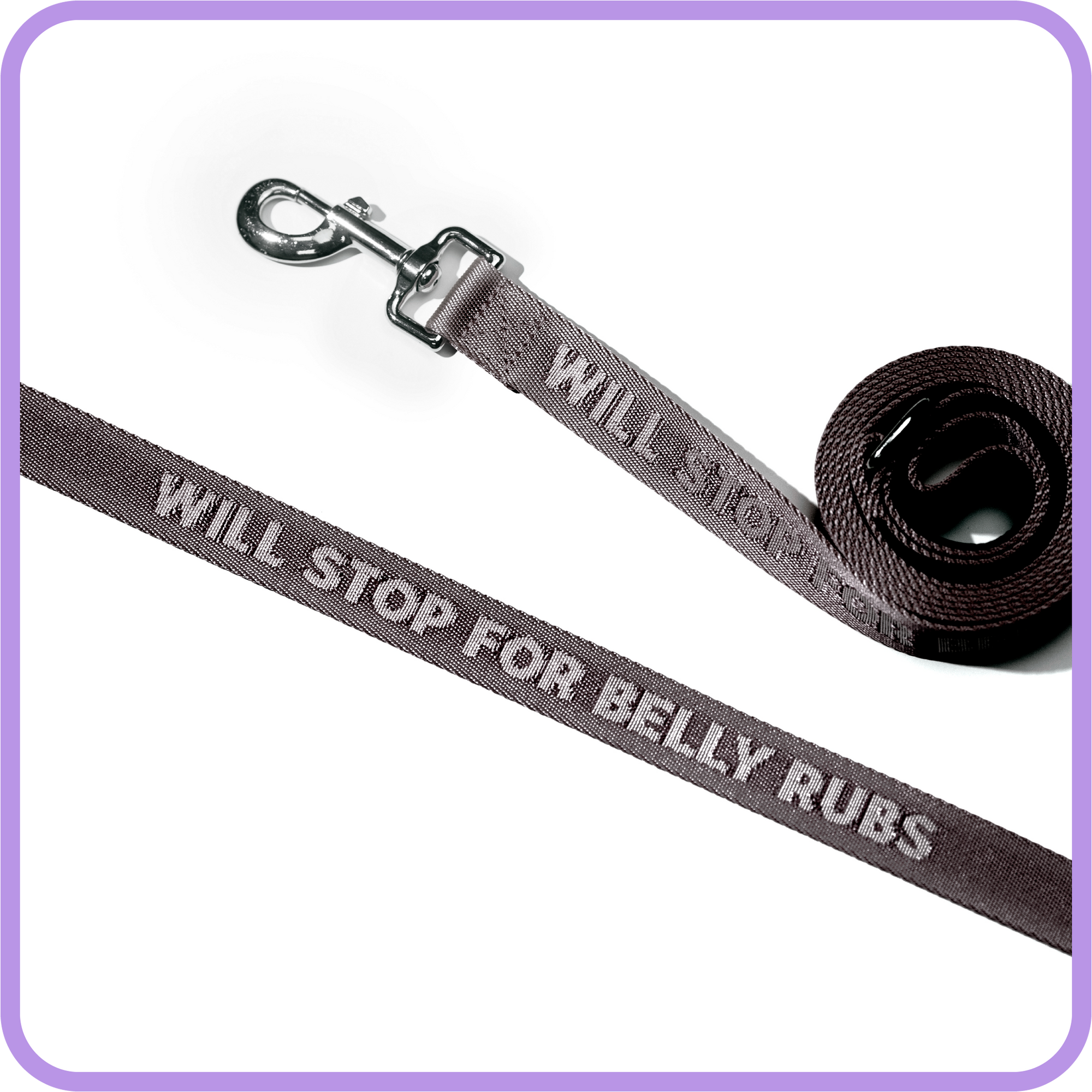 Belly Rubs Dog Leash (Black)