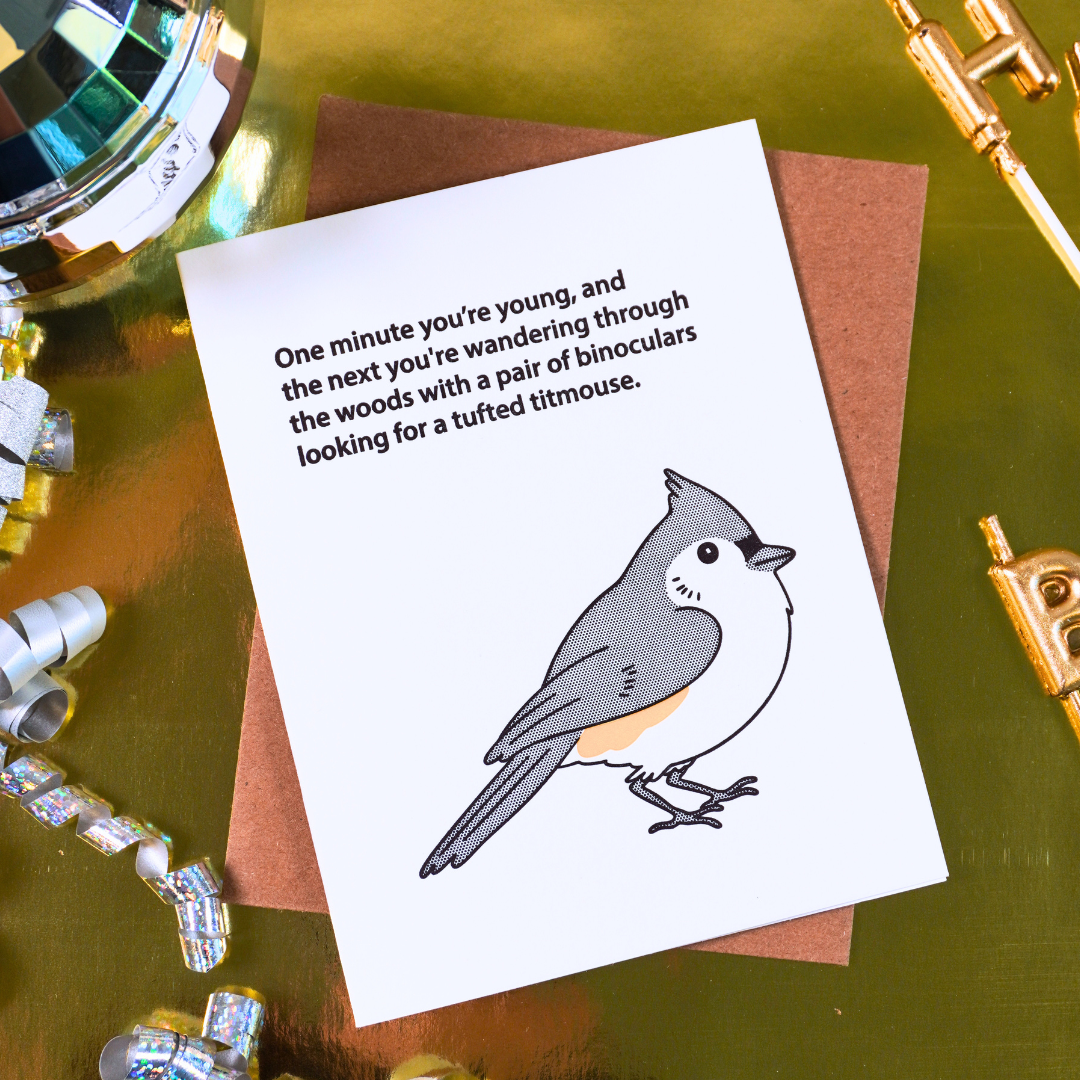 Birdwatching Color — Funny Birthday Card