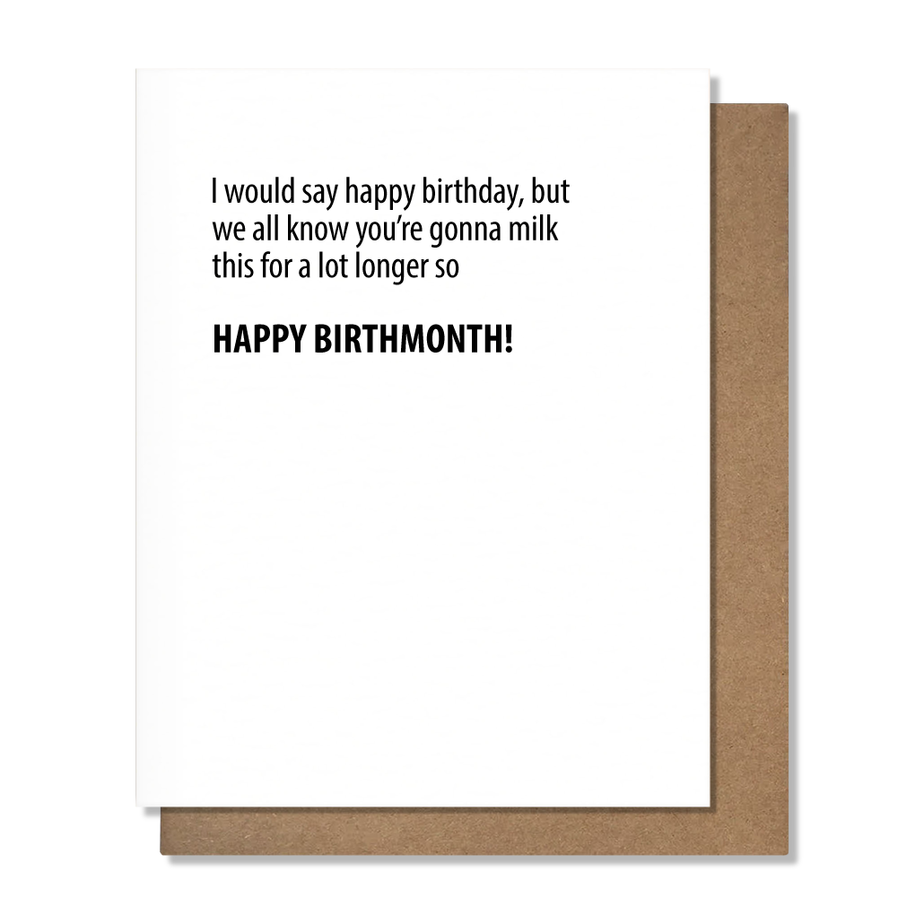 Birth Month Funny Birthday Card
