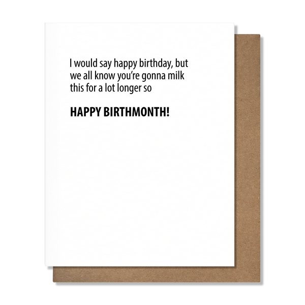Birth Month Funny Birthday Card
