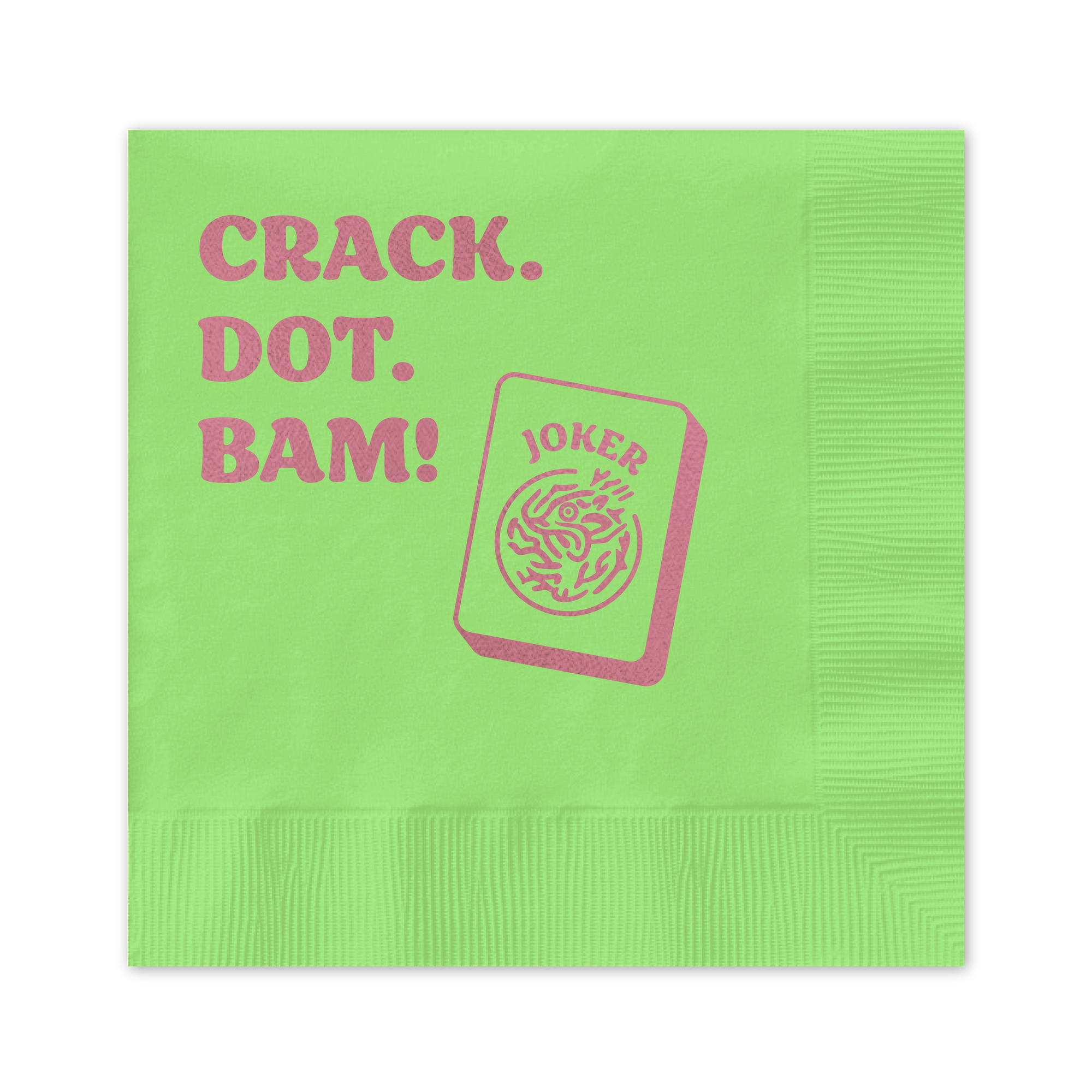 Crack Dot Bam Mahjong Cocktail Napkin