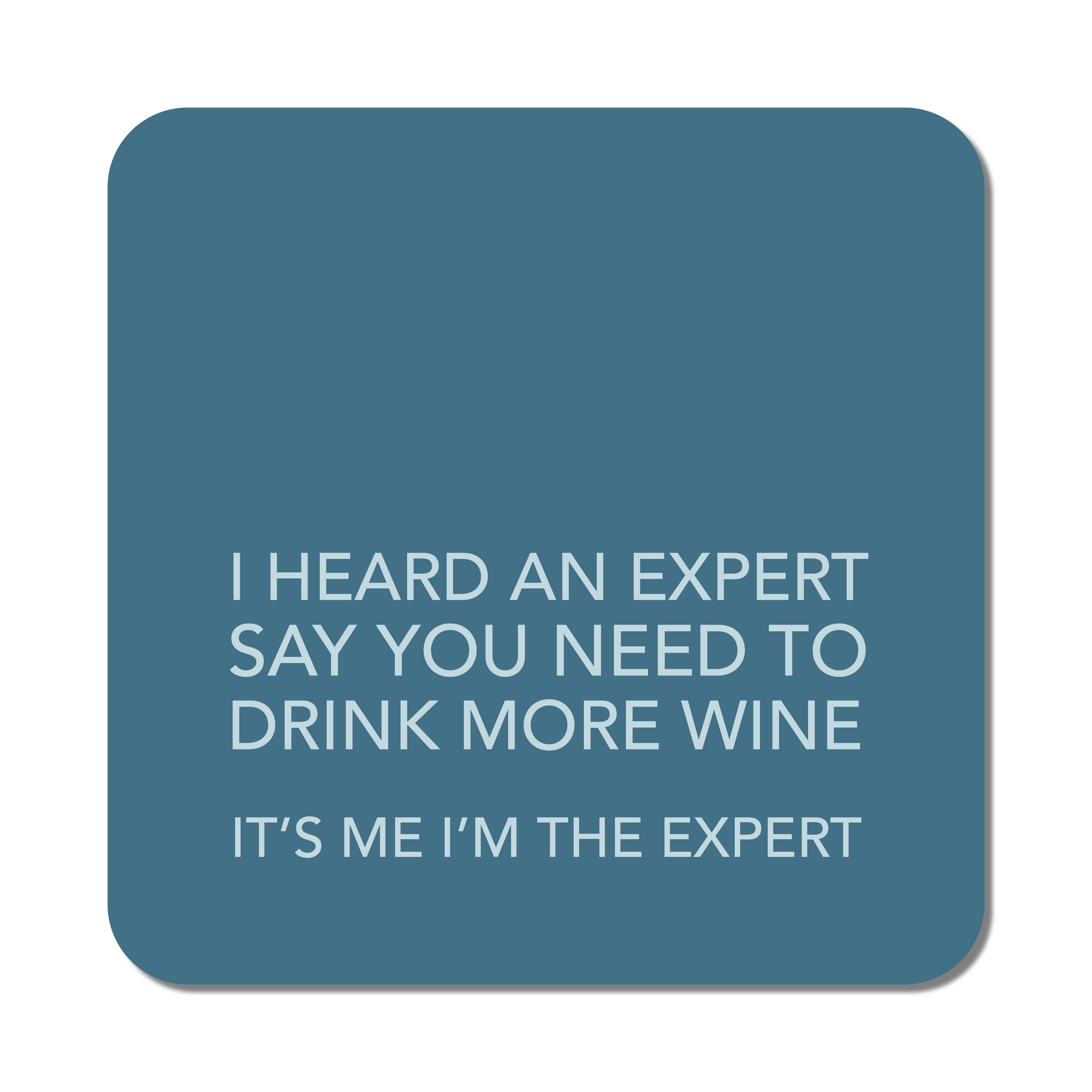 Drink More Wine Coaster Blue
