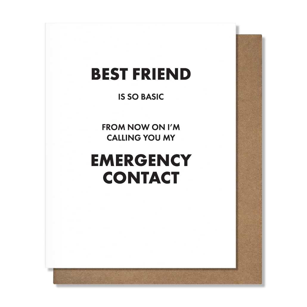 Emergency Contact Best Friend Card