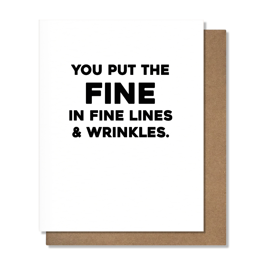 Fine Lines Funny Birthday Card