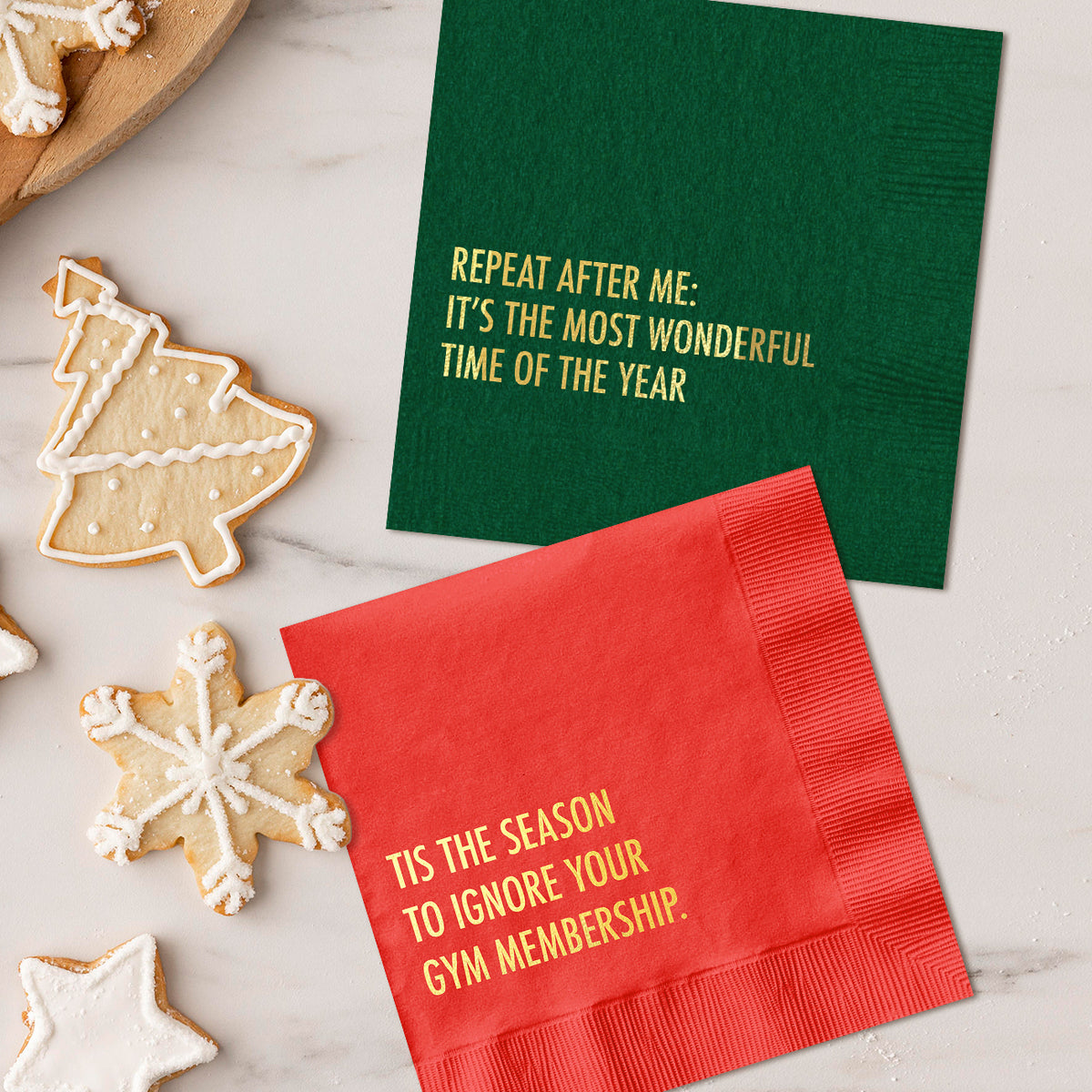 Gym Membership Christmas — Funny Cocktail Napkin