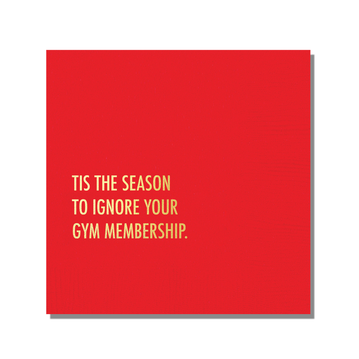 Gym Membership Christmas Cocktail Napkin