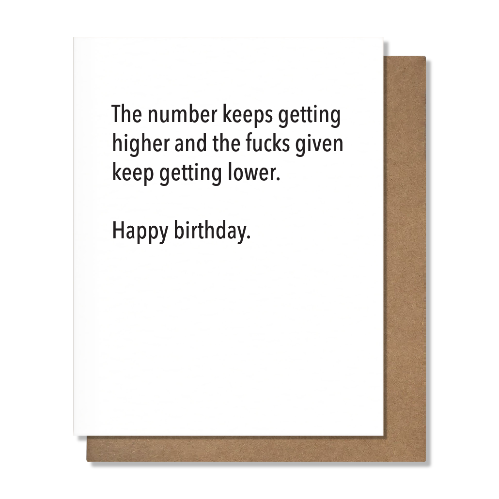 Higher Number Funny Birthday Card