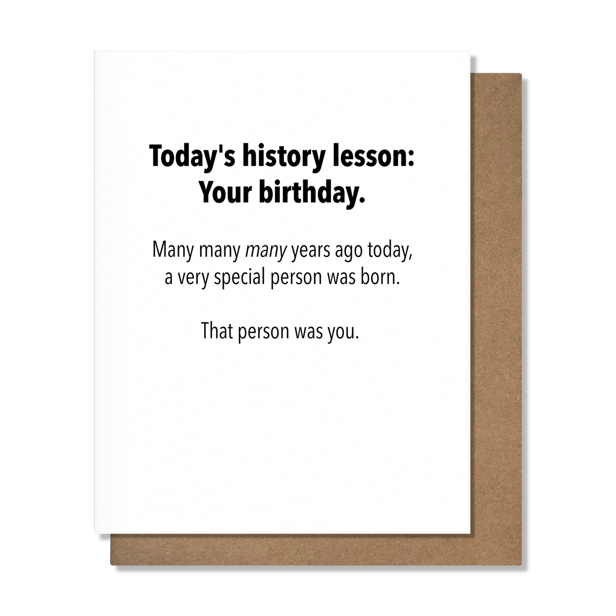 History Lesson — Funny Birthday Card