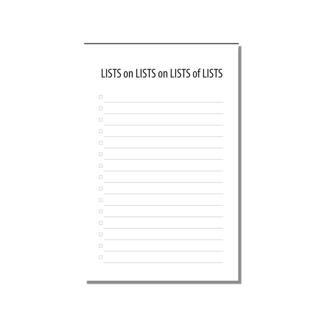 Lists on Lists Notepad