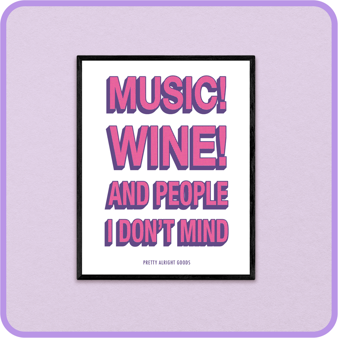 Music and Wine Wall Poster