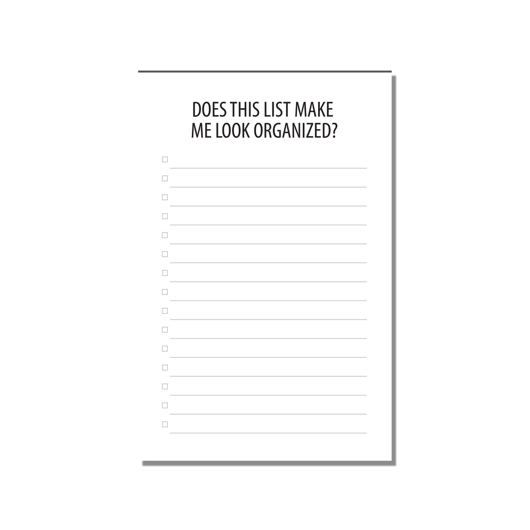 Pretend Organized Notepad