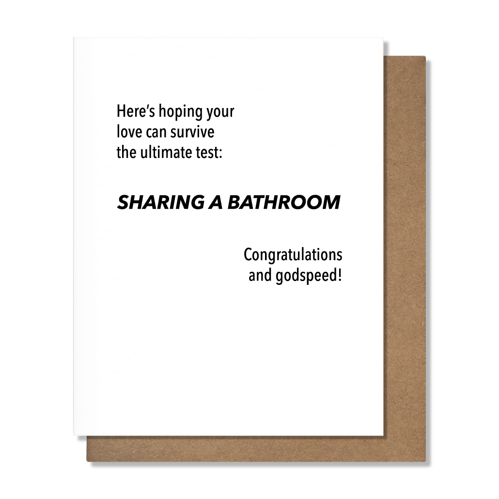Share Bathroom Funny Wedding Card