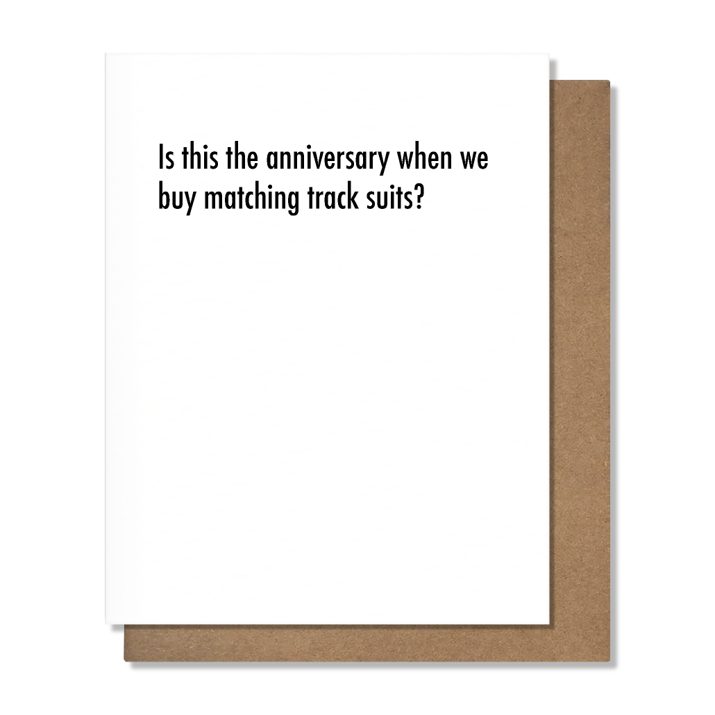 Track Suits Anniversary Card