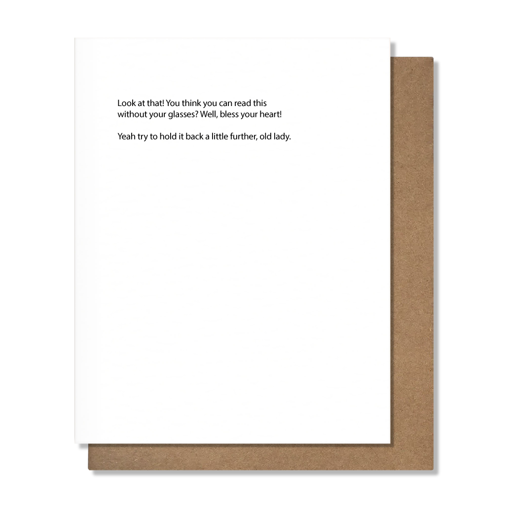 Without Glasses Birthday Card