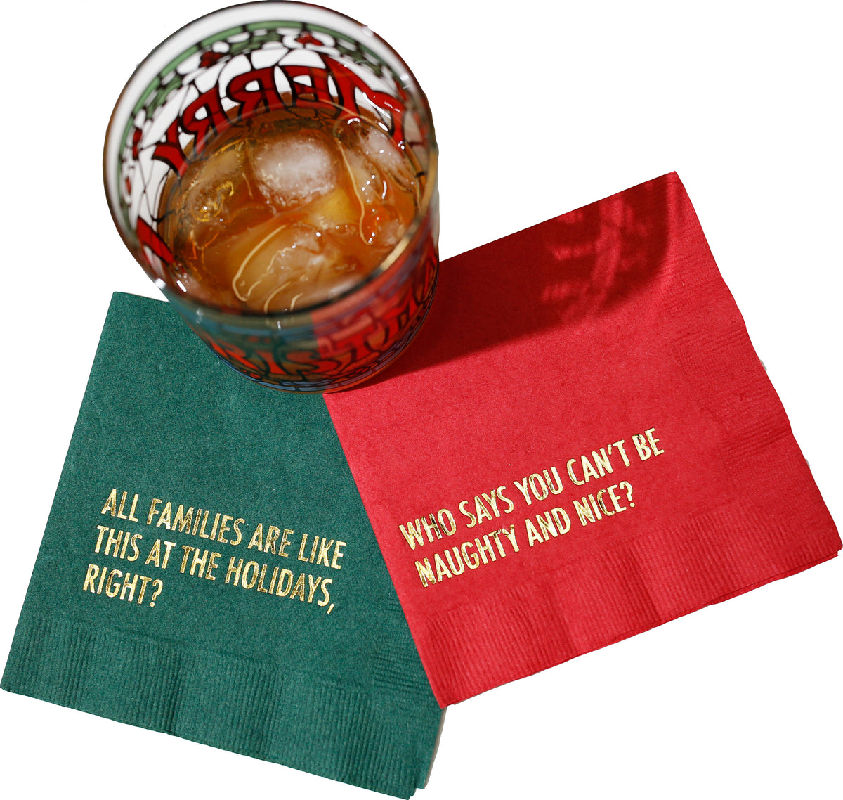 Naughty Nice Christmas Cocktail Napkin