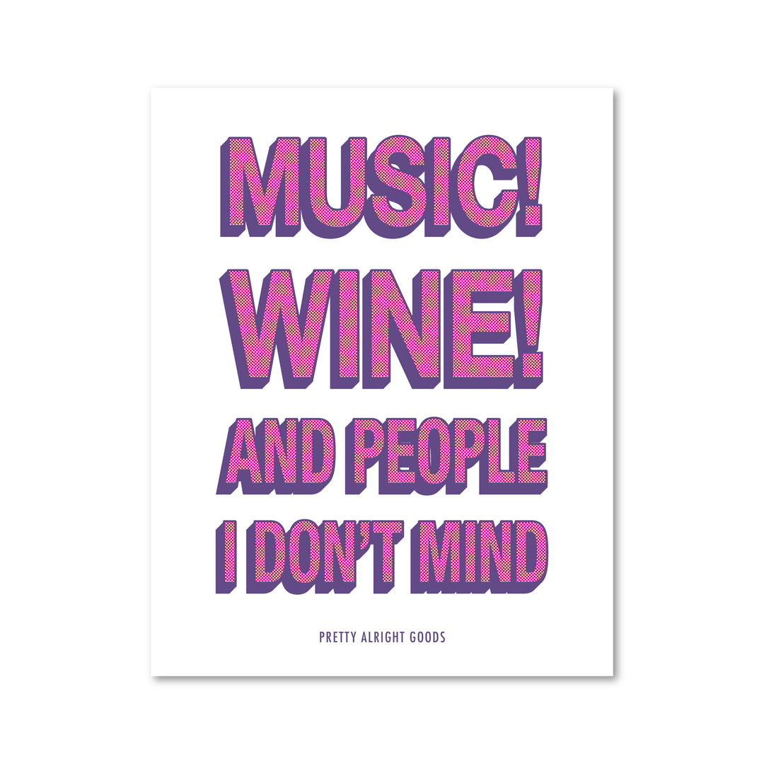 Music and Wine Wall Poster