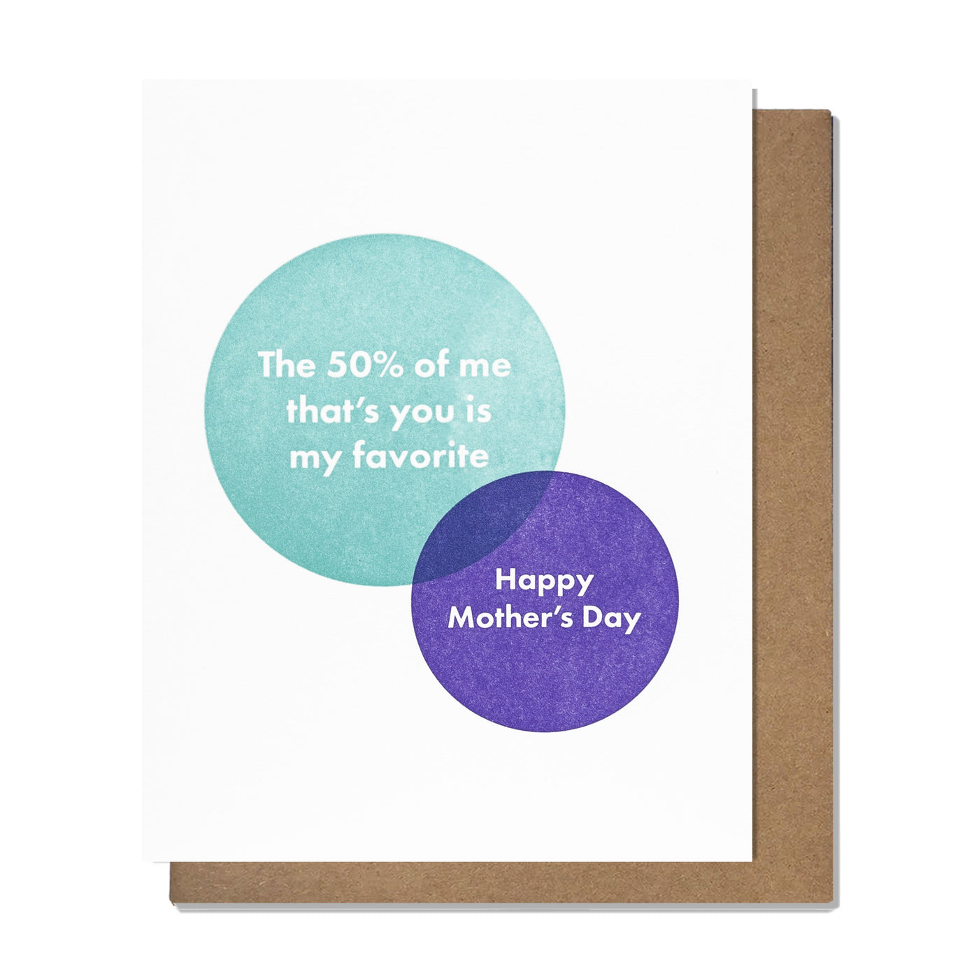 Fifty Percent Mom Card, Greeting Card, Mom