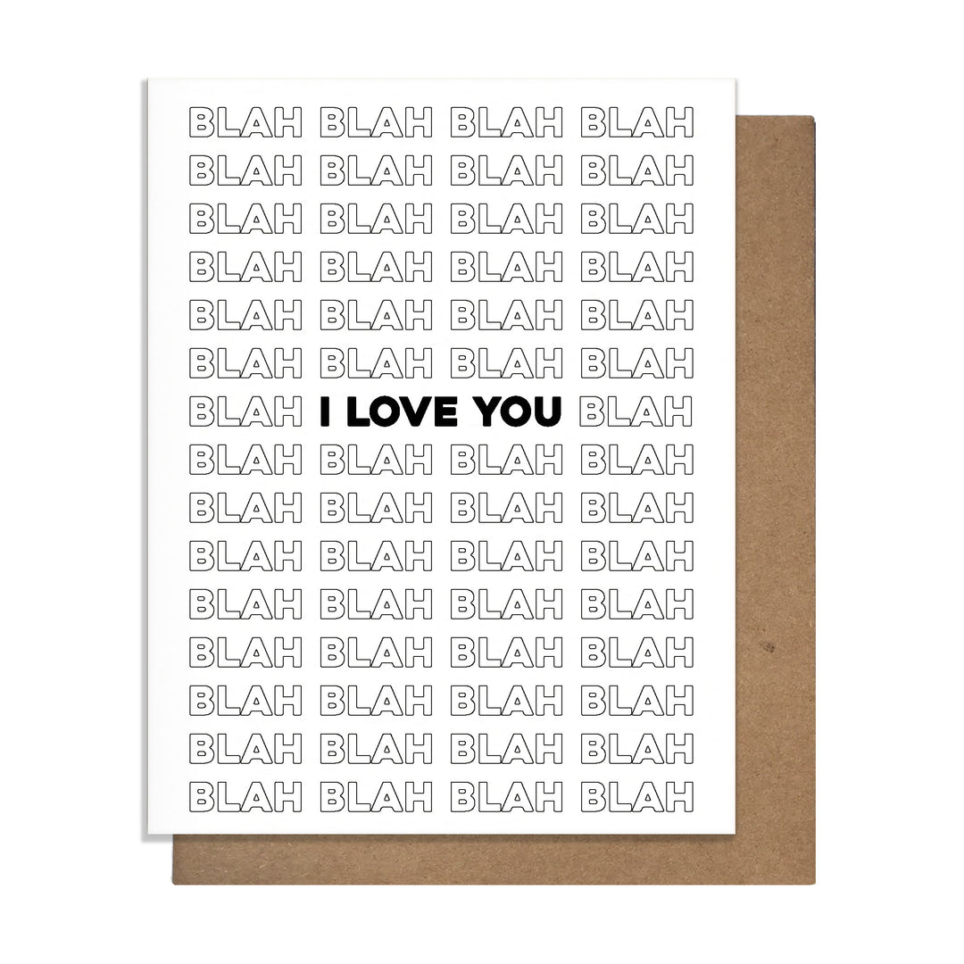 Blah Blah Blah Card, Greeting Card, love quotes