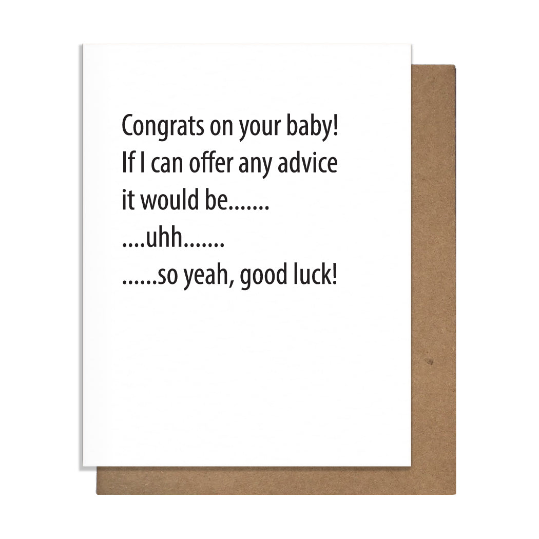 Baby Advice Card, Greeting Card, Talking Parents