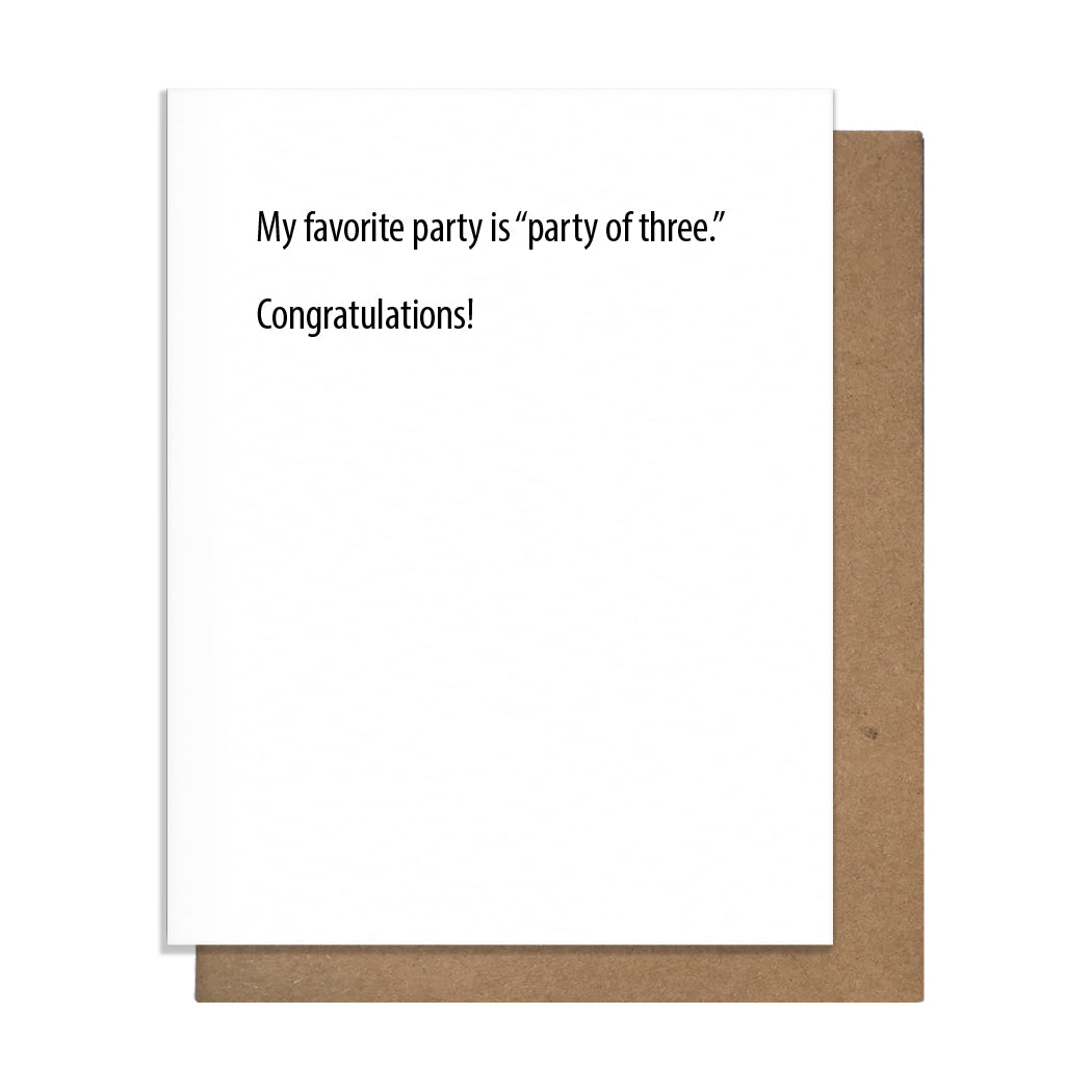 Party Of Three Card, Greeting Card, Talking Parents